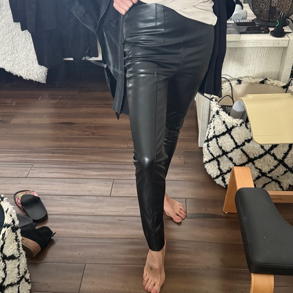 Black Faux Leather Pants